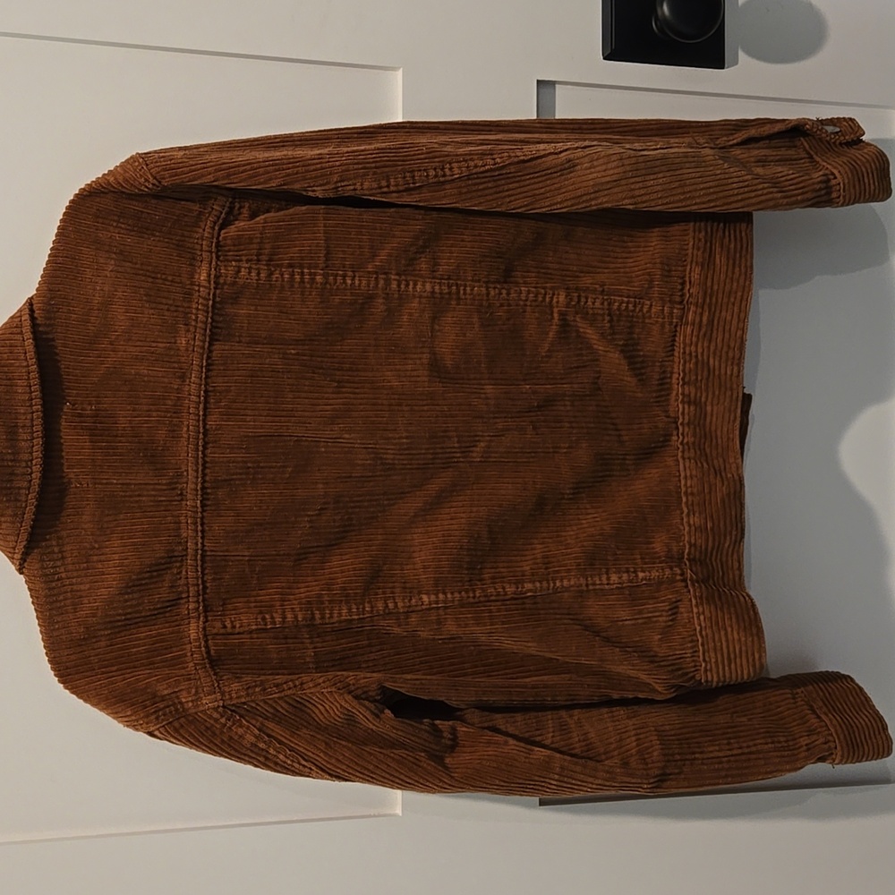 PACSUN Los Angeles Wide Wale Corduroy Jean Jacket Rust Brown Womens S EUC - Picture 5 of 9